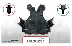 Montážní sada spodního krytu motoru (16 ks) HONDA CIVIC | 2005-2011 | Určení pro: kryty pod motorem | ROMIX - foto 2